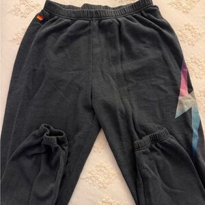 Aviator Nation Charcoal Joggers with Colorful Lightning Bolt